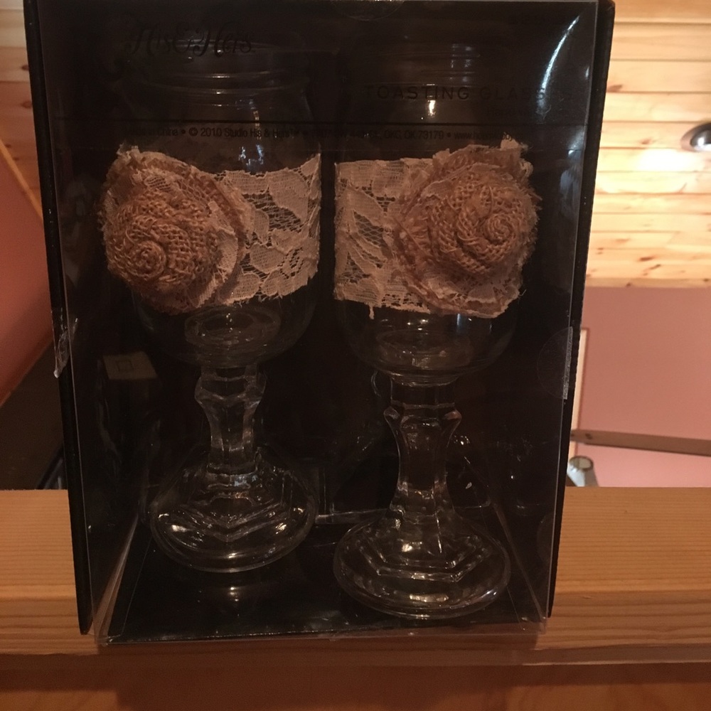 Decorated drinking Toasting Glasses